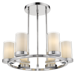 Miami lampa wisząca chrom białe szkło 65cm