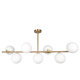 Cape Town lampa wisząca podłużna mosiężna białe szklane kule 110cm Cosmolight