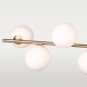 Cape Town lampa wisząca podłużna mosiężna białe szklane kule 110cm Cosmolight