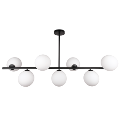 Cape Town lampa wisząca podłużna czarna białe szklane kule 110cm