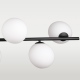 Cape Town lampa wisząca podłużna czarna białe szklane kule 110cm Cosmolight