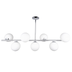 Cape Town lampa wisząca podłużna chrom białe szklane kule 110cm