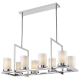 Miami lampa wisząca chrom białe szkło 99cm prostokątna Cosmolight
