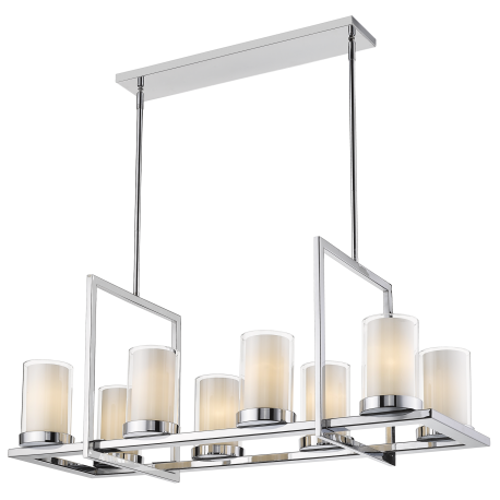 Miami lampa wisząca chrom białe szkło 99cm prostokątna Cosmolight