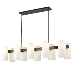 Seoul lampa wisząca podłużna 122cm czarna szklane klosze