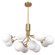 Cape Town lampa wisząca mosiężna białe szklane kule 90cm Cosmolight