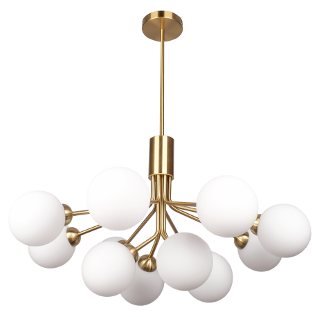 Cape Town lampa wisząca mosiężna białe szklane kule 90cm Cosmolight