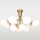 Cape Town lampa wisząca mosiężna białe szklane kule 90cm Cosmolight