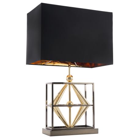 Quito lampa stołowa prostokątna czarna złota Cosmolight