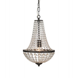 Gränsö lampa wisząca pojedyncza czarna kryształowa 30cm