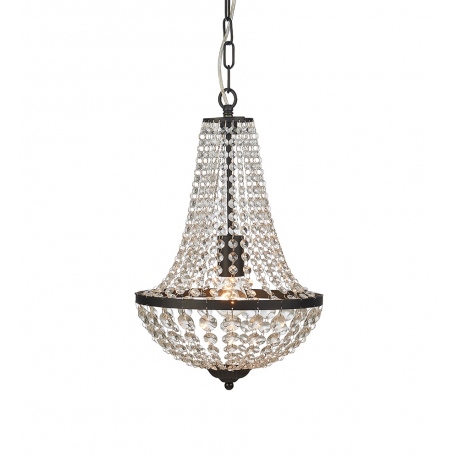 Gränsö lampa wisząca pojedyncza czarna kryształowa 30cm oświetlenie skandynawskie