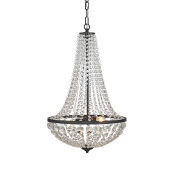 Gränsö lampa wisząca podwójna czarna kryształowa 40cm