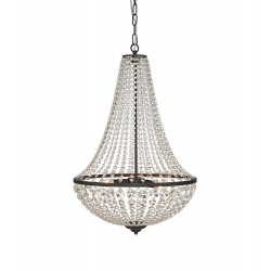 Gränsö lampa wisząca potrójna czarna kryształowa 50cm