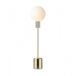 Uno lampa stołowa pojedynczy 60cm mosiężna biała