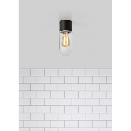 Zen lampa sufitowa czarna przezroczysta ip44 oświetlenie skandynawskie