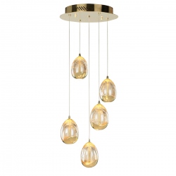 Huelto lampa wisząca LED jasnozłota na kole
