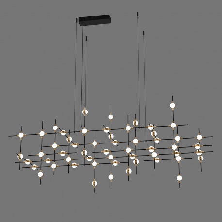 Provenza lampa wisząca czarno-złota 60x200cm Italux