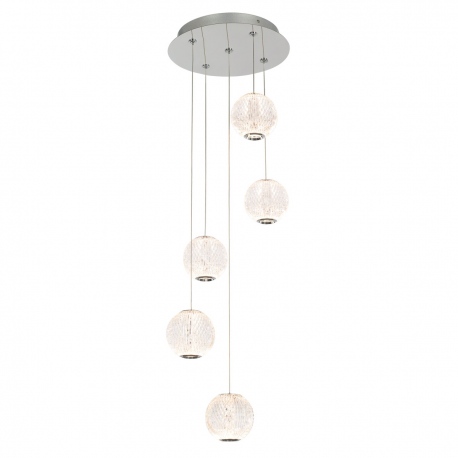 Rosario lampa wisząca LED chrom przezroczysta na kole 32cm Italux