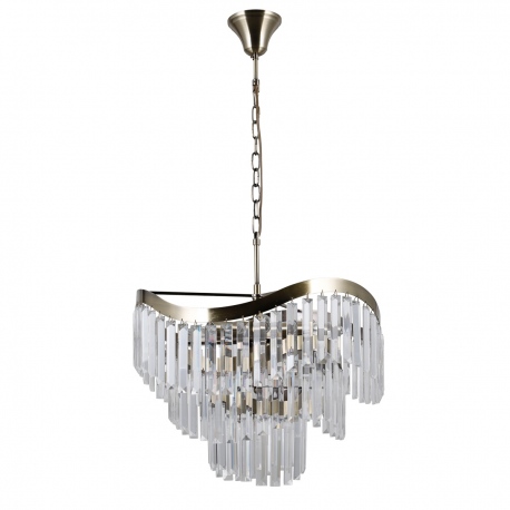 Sabriga lampa wisząca kryształowa mosiężna 48cm ośmioramienna Italux