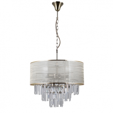 Torreia lampa wisząca kryształowa z abażurem 50cm Italux