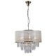 Torreia lampa wisząca kryształowa z abażurem 50cm Italux