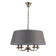 Zanobi lampa wisząca pięcioramienna z abażurem szara mosiądz patyna 60cm Italux
