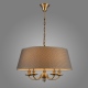 Zanobi lampa wisząca pięcioramienna z abażurem szara mosiądz patyna 60cm Italux