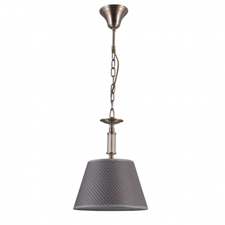 Zanobi lampa wisząca z abażurem szara mosiądz patyna 35cm Italux