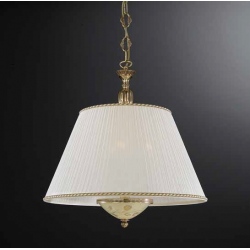 L.6522/50 Żyrandol złoty mosiężny z abażurem 50cm włoski