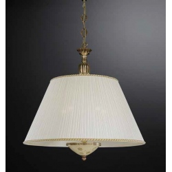 L.6522/60 Żyrandol złoty mosiężny z abażurem 60cm włoski