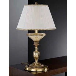 P.6522/G Lampa stołowa złota mosiężna z abażurem 35cm włoska