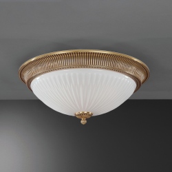 PL.9370/4 Plafon złoty mosiężny szklany 51cm włoski