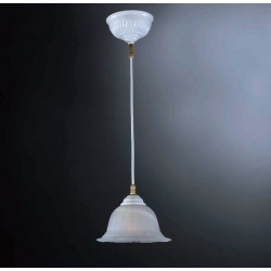 L.9602/16 Lampa wisząca biała mosiadz szklana włoska 16cm
