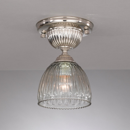 PL.9800 1 Plafon srebrny szklany dymiony 14cm włoski Reccagni Angelo