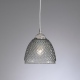 L.9801 14 Lampa wisząca srebrna ze szklanym kloszem dymionym 14cm Reccagni Angelo