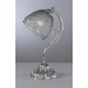 P.9801 Lampa stołowa srebrna ze szklanym kloszem dymionym Reccagni Angelo