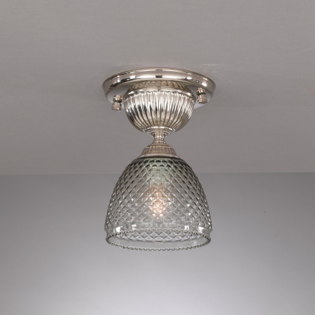 PL.9801 1 Plafon srebrny szklany dymiony 14cm włoski Reccagni Angelo