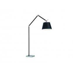 Zyta czarna lampa podłogowa z giętym ramieniem czarnym abażurem 20-36cm
