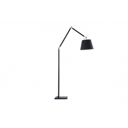 Zyta złota czarna lampa podłogowa z giętym ramieniem czarnym abażurem 20-36cm