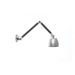 Zyta S kinkiet chrom czarny z giętym ramieniem i aluminiowym kloszem 18,23 lub 23cm