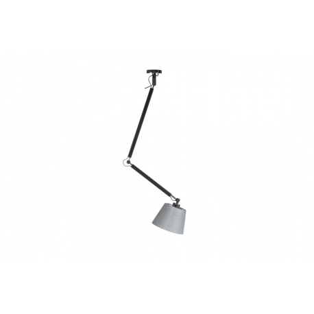 Zyta M czarna chrom lampa wisząca szary abażur 20-36cm Azzardo