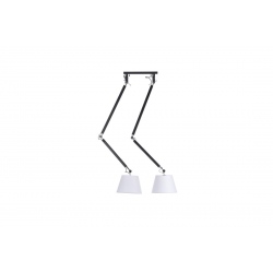Zyta 2S czarna chrom lampa wisząca z giętymi ramionami i aluminiowymi kloszami 18-23cm