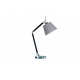 Zyta czarna chrom lampa biurkowa gięte ramię szary abażur Azzardo