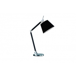 Zyta lampa biurkowa chrom czarna z giętym ramieniem i czarnym abażurem 20cm lub 26cm