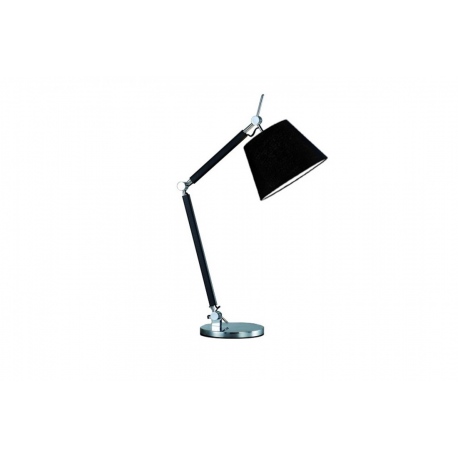 Zyta czarna chrom lampa biurkowa gięte ramię czarny abażur Azzardo