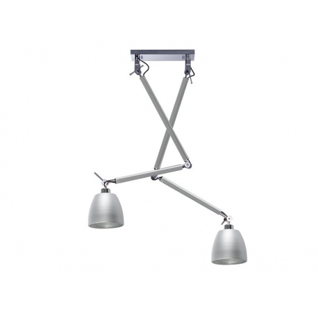 Zyta 2S alu chrom żyrandol gięte ramiona aluminiowe klosze Azzardo