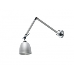 Zyta S kinkiet chrom aluminium z giętym ramieniem i aluminiowym kloszem 18,23 lub 23cm