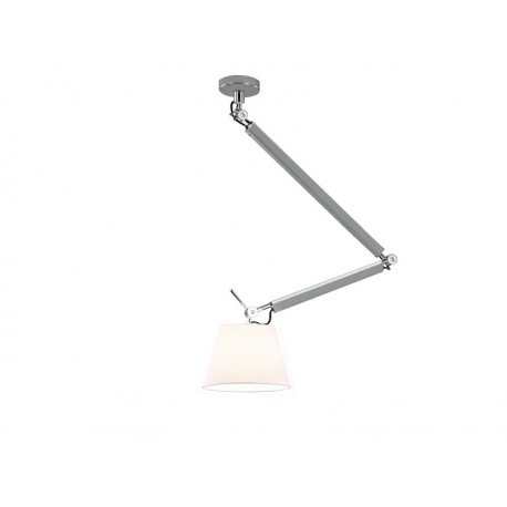 Zyta M aluminium chrom lampa wisząca biały abażur 20-36cm Azzardo