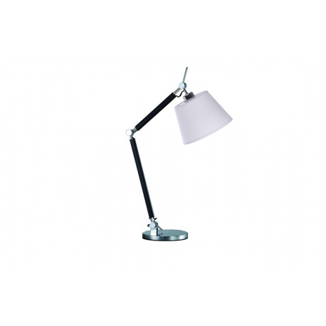 Zyta aluminium chrom lampa biurkowa gięte ramię biały abażur Azzardo