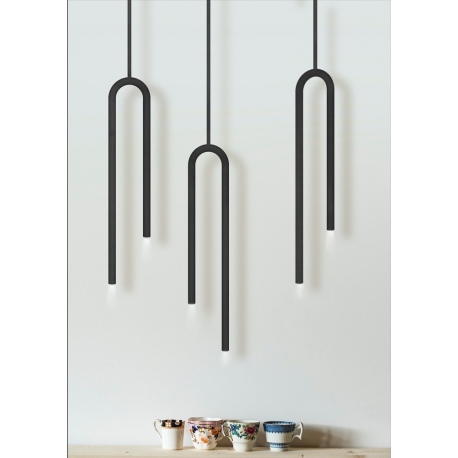 FORK lampa wisząca LED pojedyncza czarna, biała, szara, złota Ramko